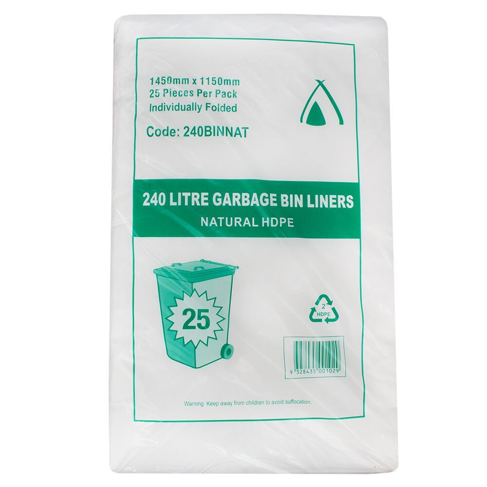CLEAR 240LT BIN LINER (200) 240BINNAT