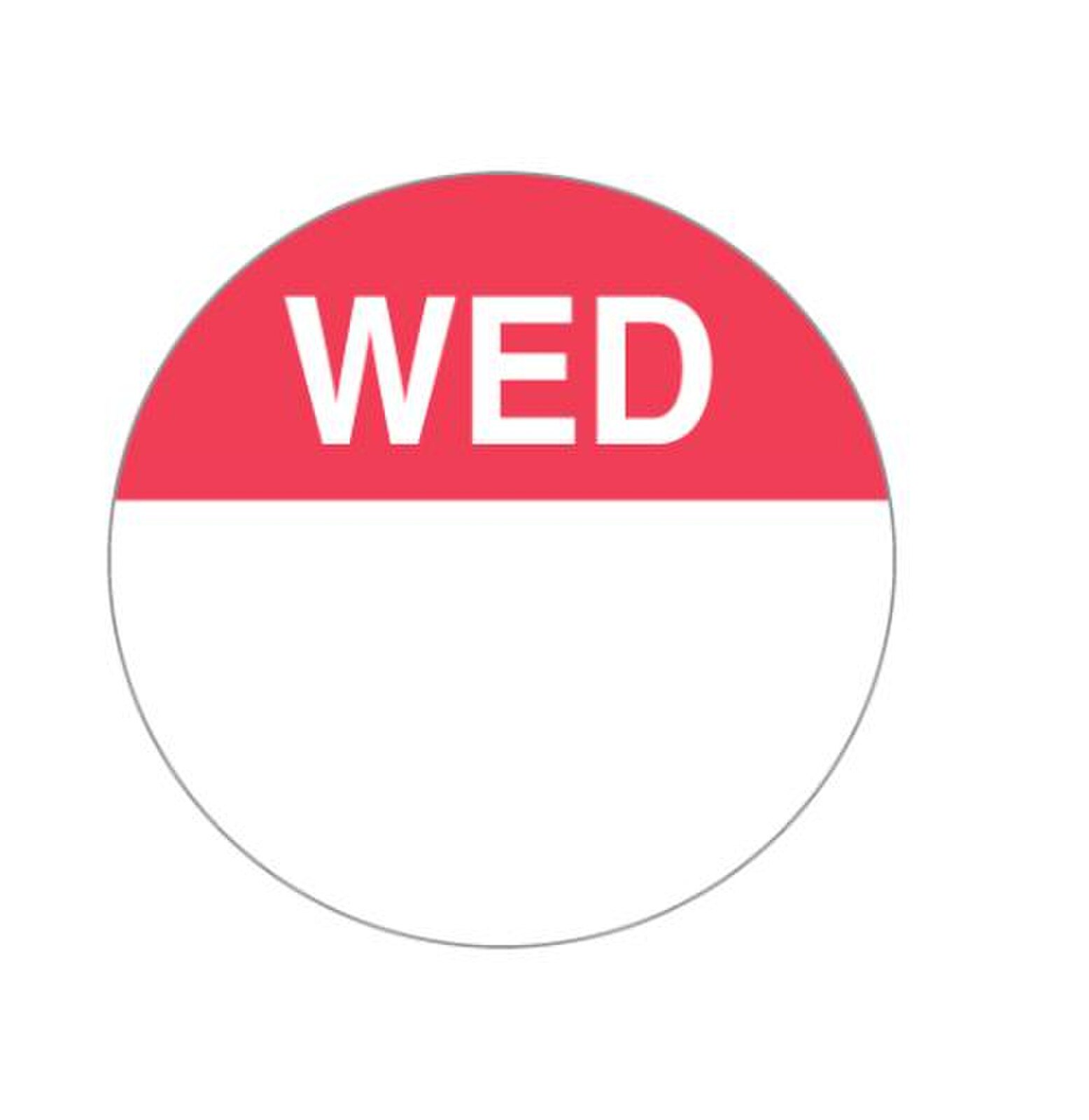 DAY DOT ROUND REMOVABLE - WEDNESDAY 24MM (1000 PER ROLL) 80300