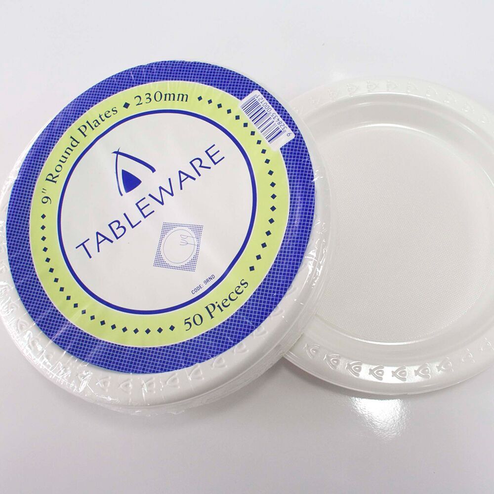 Blue Sky 200 Count Disposable White 6-inch Plastic Plates 2 Packs of 100 